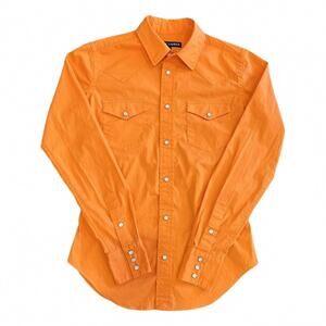 Vintage Ralph Lauren Blue Label Orange Western Button Down Shirt